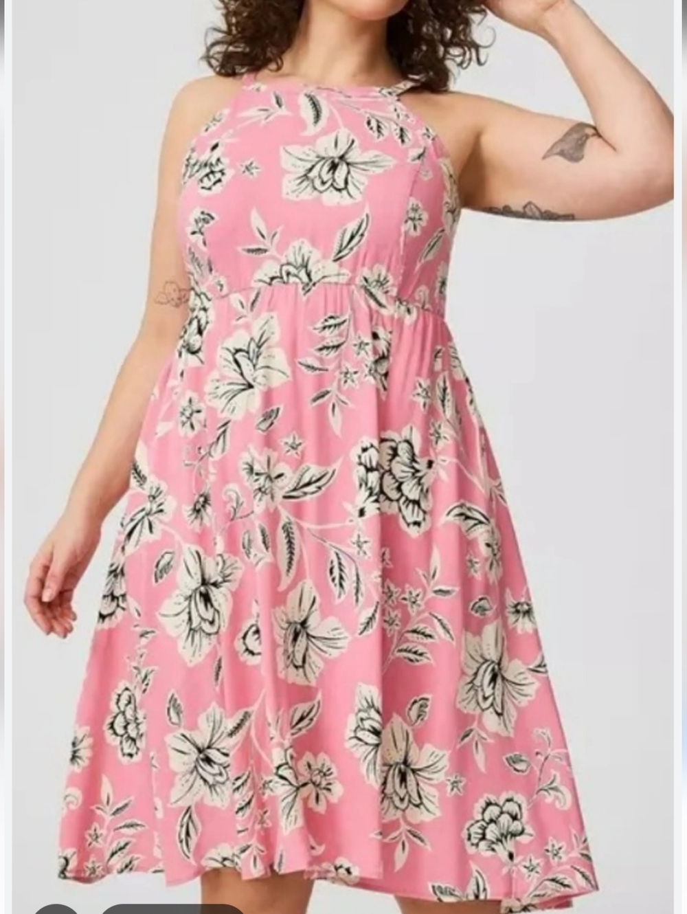 torrid Pink Floral Halter Dress